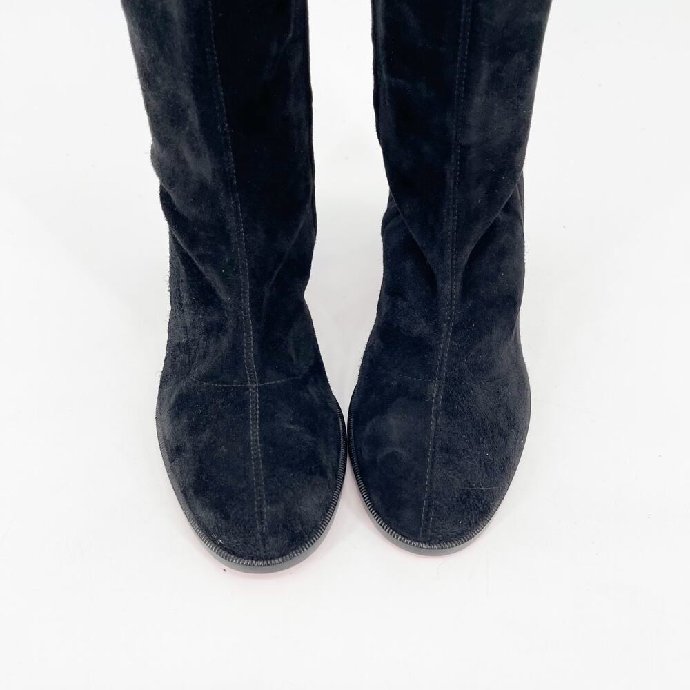 Christian Louboutin Stretchadoxa Black Over the Knee Block Heel Boots EU 37 - Picture 8 of 16